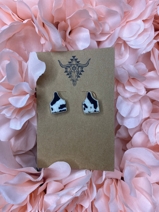 Cowhide Faux Stud Earrings