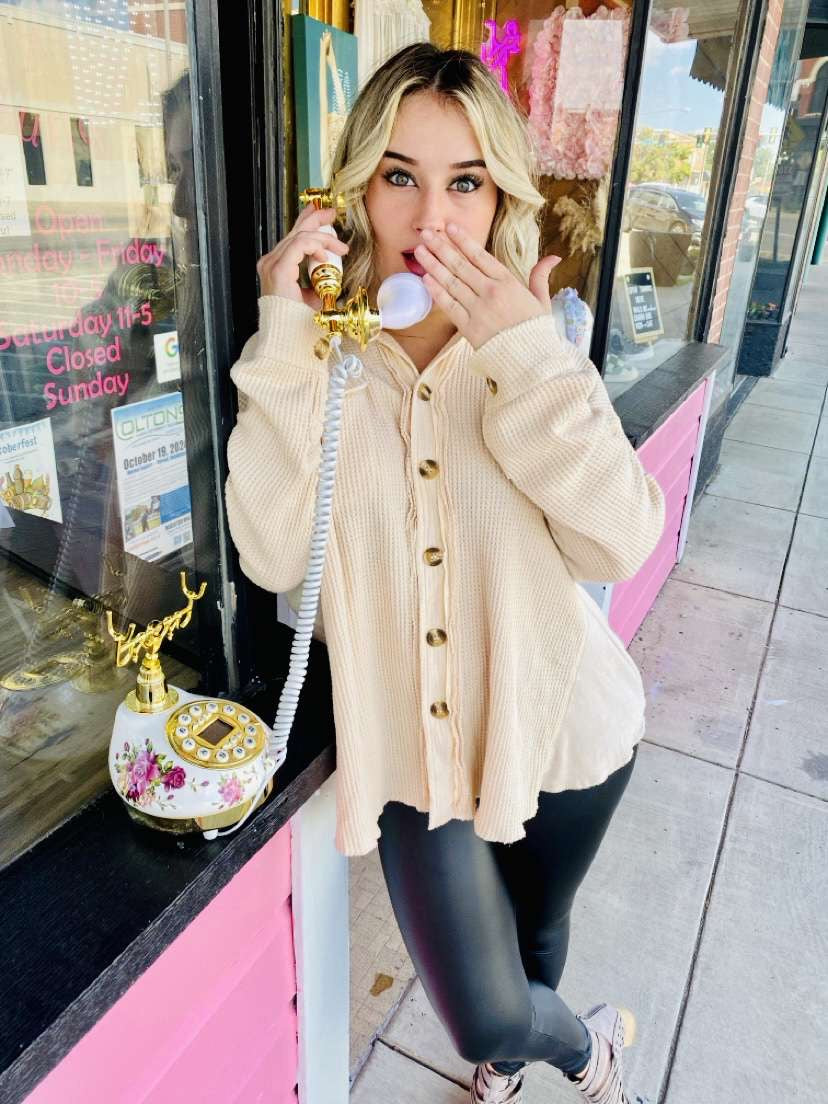 Waffle Knit Top
