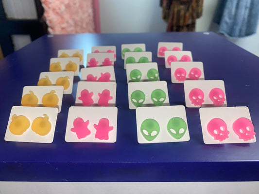 Halloween Glow In The Dark Stud Earrings