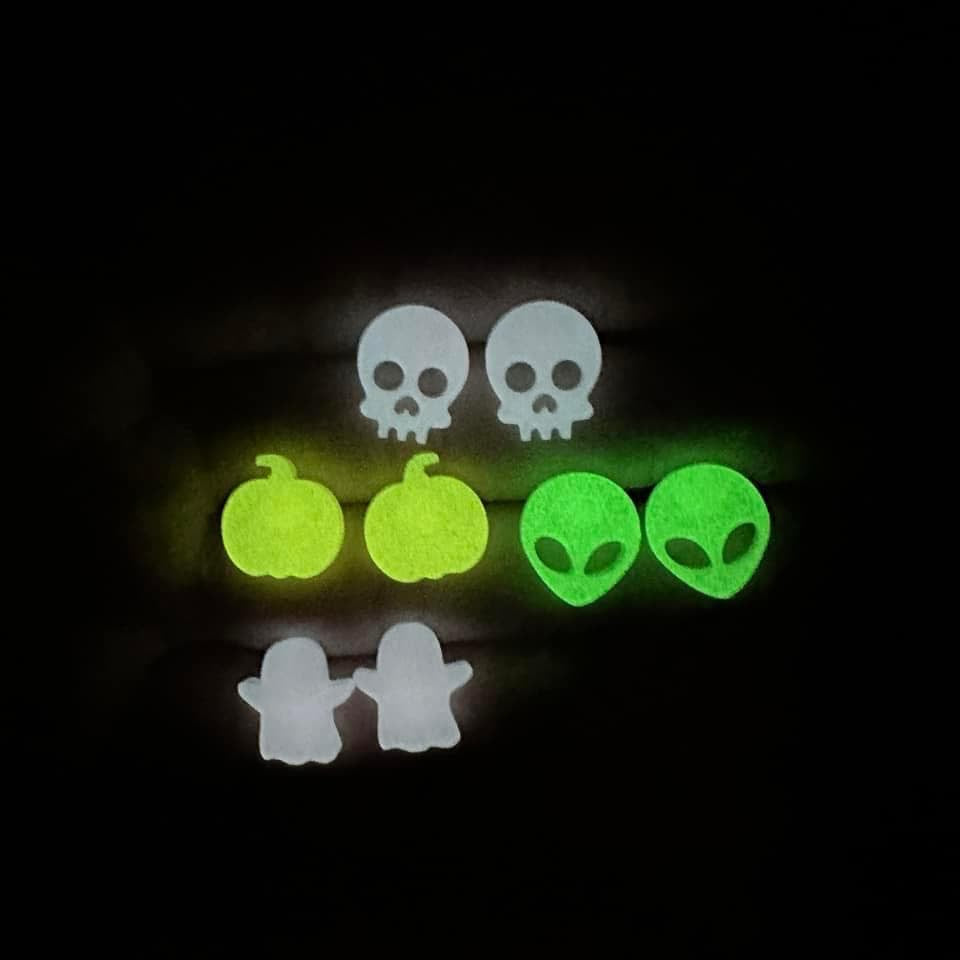 Halloween Glow In The Dark Stud Earrings