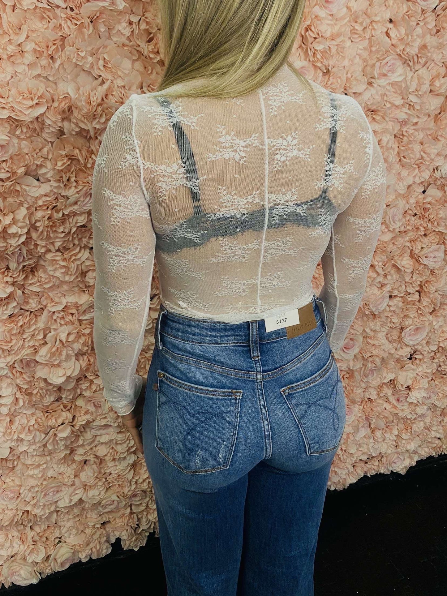 White Lace Mesh Top