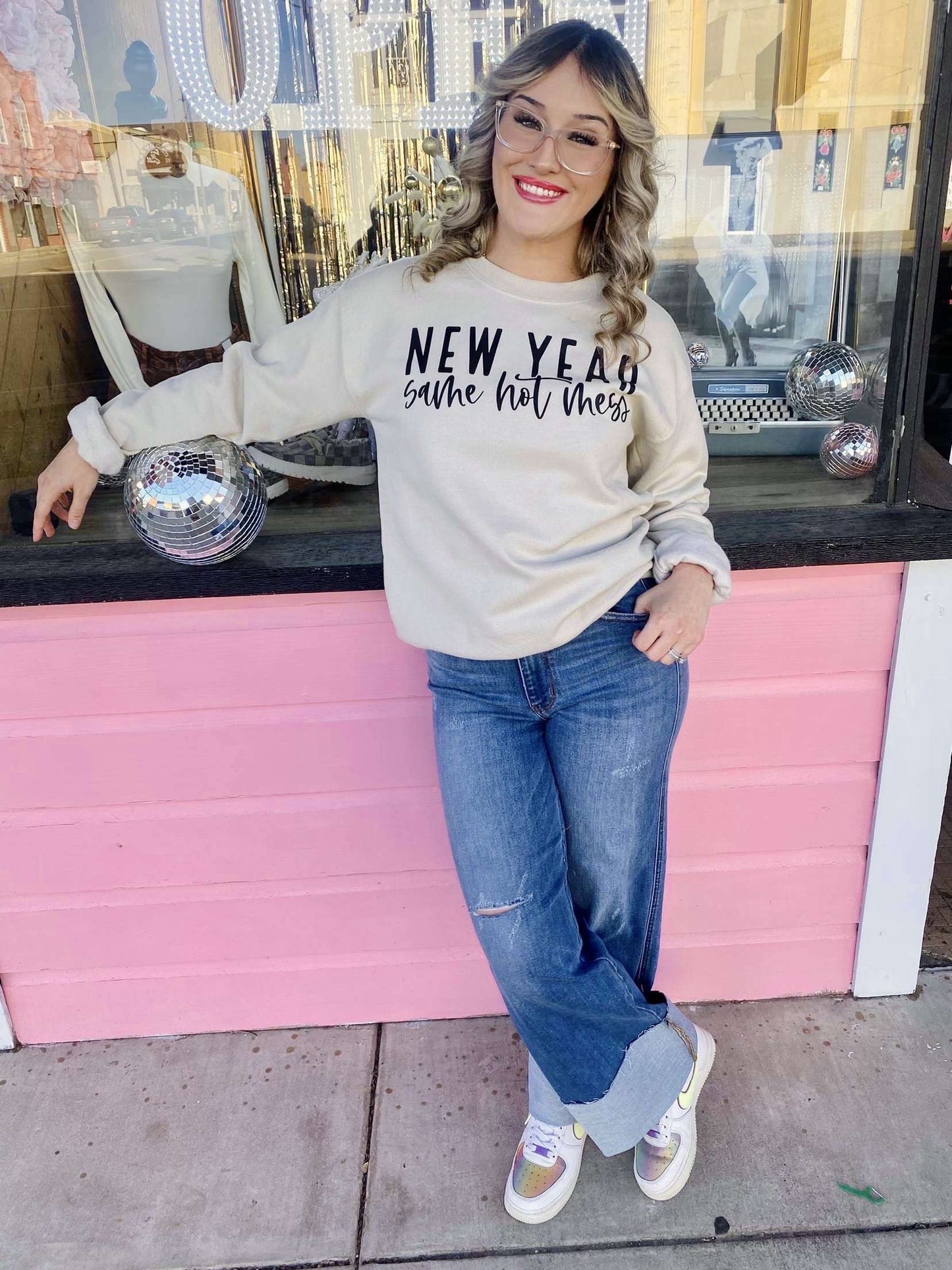 New Year Graphic Sweatshirt