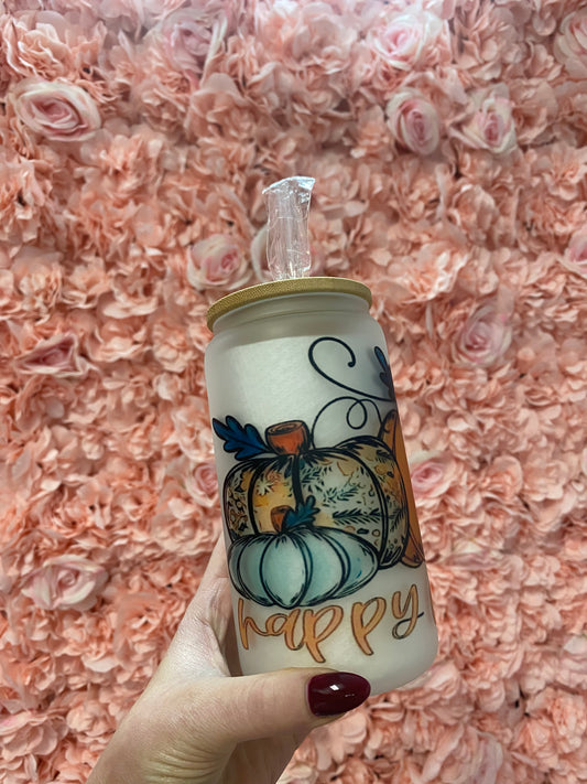 Happy Fall Ya'll Glass Cup