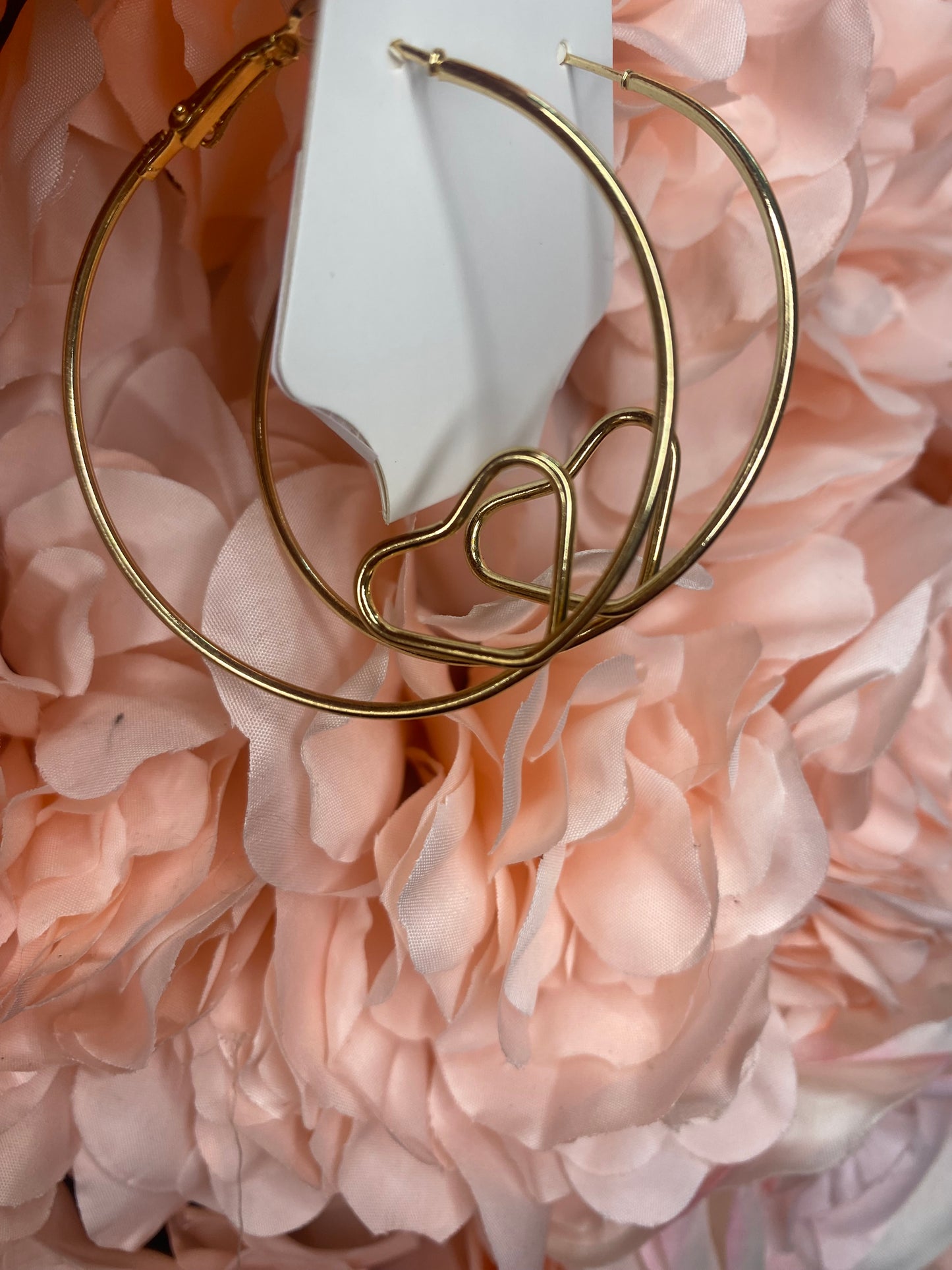 Gold Heart Hoop Earrings